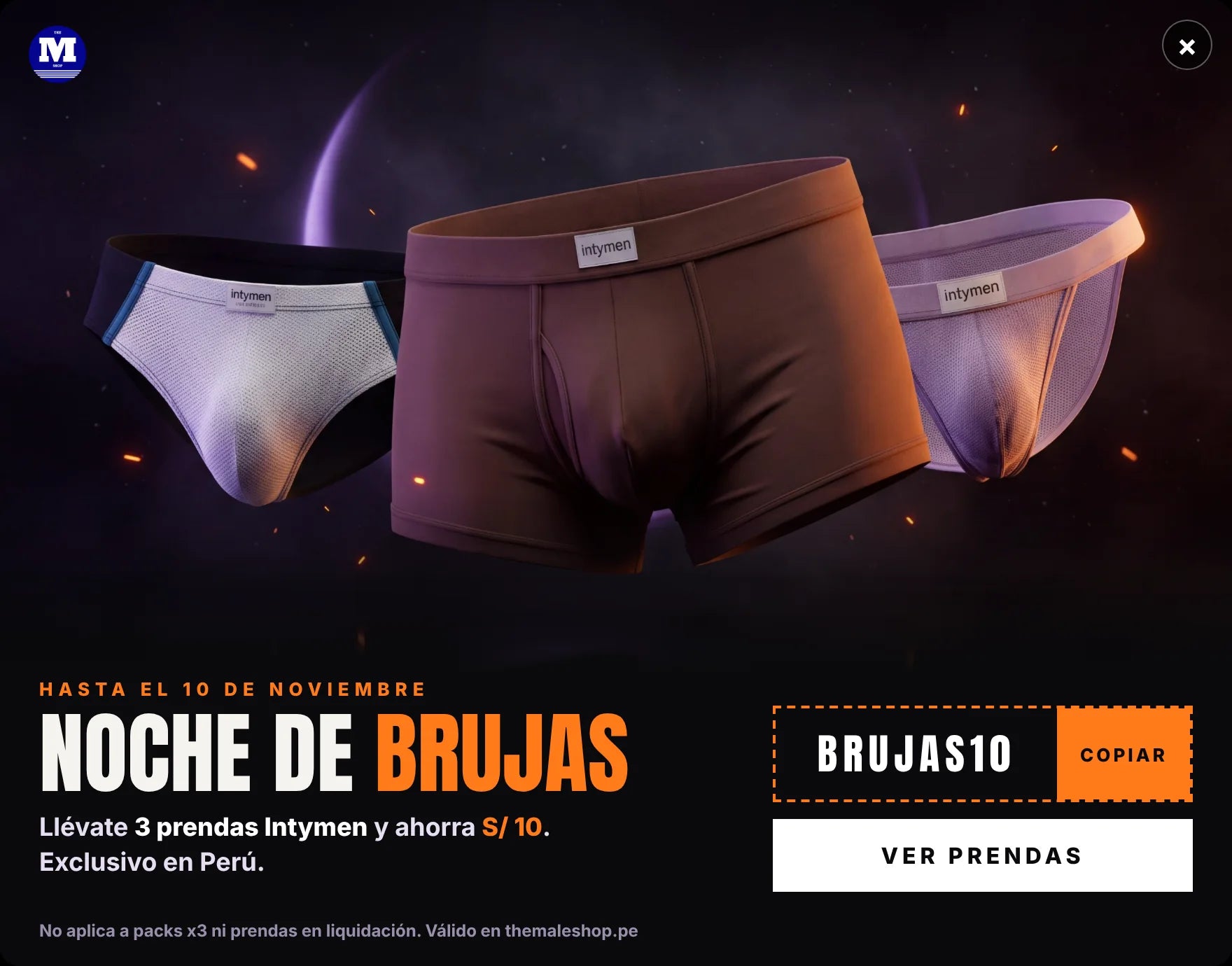 Noche de Brujas: llévate 3 prendas Intymen y ahorra S/ 10 con el cupón BRUJAS10
