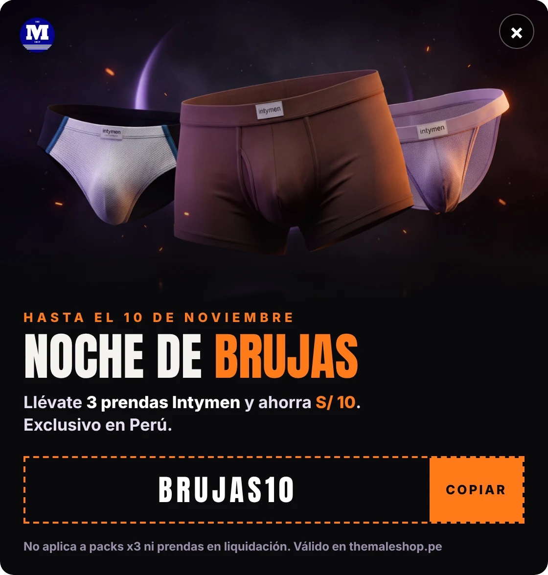Noche de Brujas: llévate 3 prendas Intymen y ahorra S/ 10 con el cupón BRUJAS10
